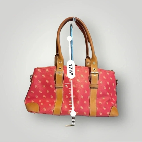 Dooney & Bourke Vintage Dome Berry Pebble Leather Satchel Bag Zip 12.5” x 7” - Picture 9 of 13